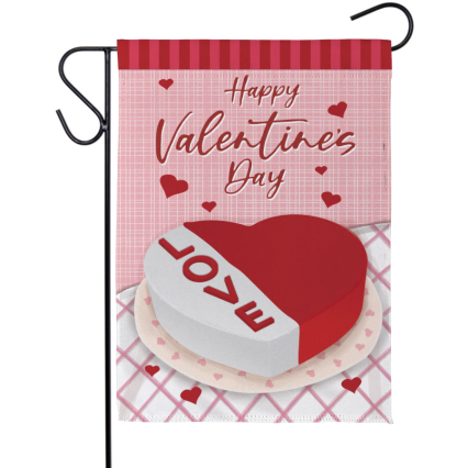 Cake Full Of Love Suede Garden Flag