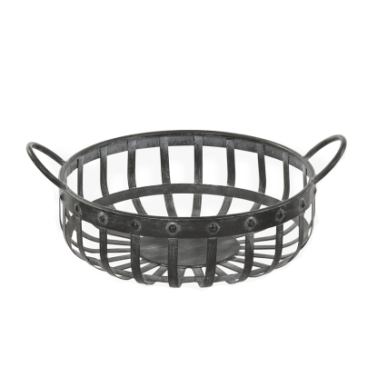 Metal Black Rivet Weave Basket - Large