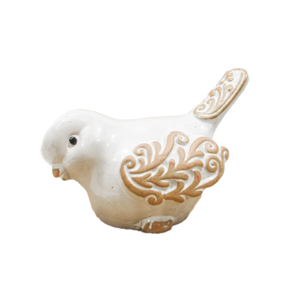 Ceramic Natural Scroll Bird- Facing Down