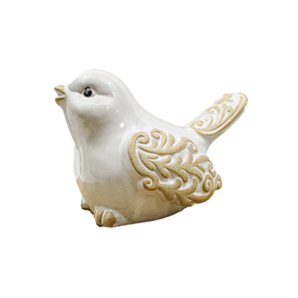 Ceramic Natural Scroll Bird- Facing Up
