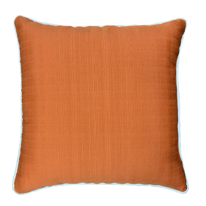 17" Natural Welt Outdoor Pillow - Sunset Orange