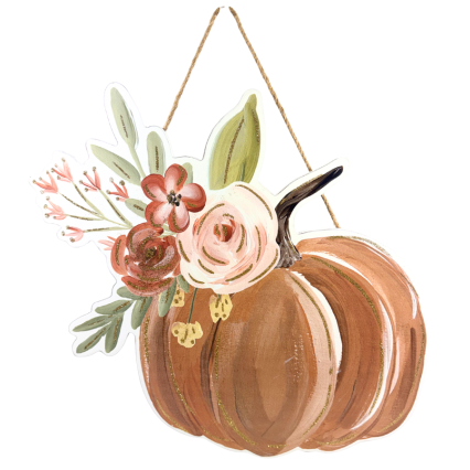17" Glitter Single Pumpkin Sign