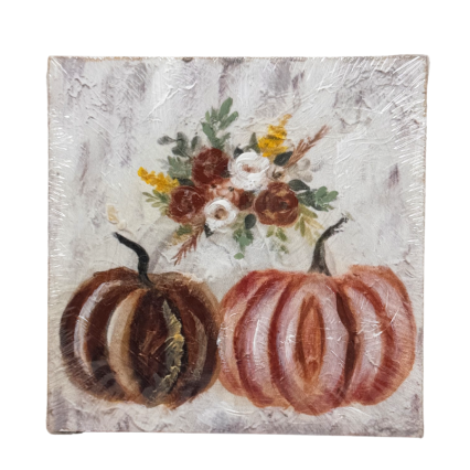 5" Painted Duo Pumpkins Block