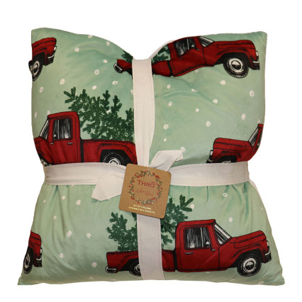 20" Thro Aqua Foam Multi 2PK Christmas Pillow