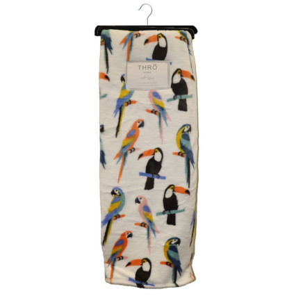 Thro Home Tamika Tropical Bird Printed Fleece Throw - 50" x 70"
