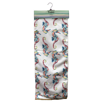 Bella Seahorse Indoor/Outdoor Table Runner w/Jute Trim