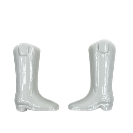 Cowboy Boots Salt & Pepper Shaker Set - White