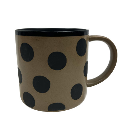 17.8oz Shadow Mug - Brown & Black Polka Dots