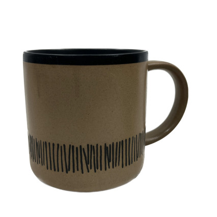 17.8 oz Shadow Mug - Brown & Black Thin Lines Around Bottom