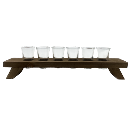 6pc Mason Craft & More Shot Glass Set with Wood Tray