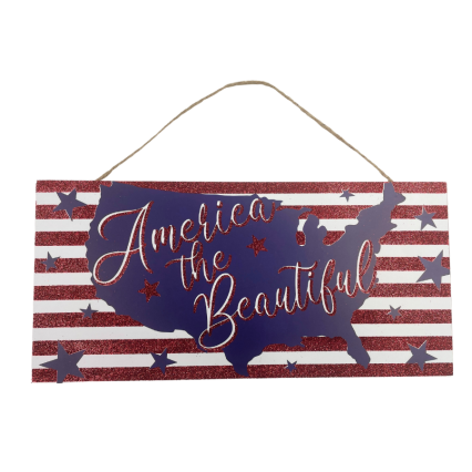 America the Beautiful Hanging Sign