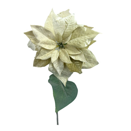 28" Gold Velvet Poinsettia Spray
