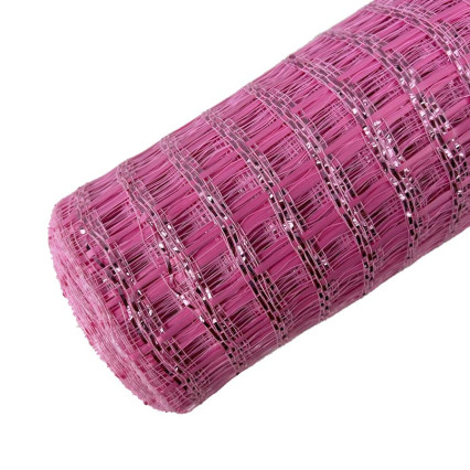 10"x10yd Wide Weave Metallic Deco Mesh - Pink