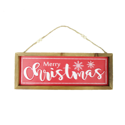 Wooden Framed Metal Sign- Merry Christmas