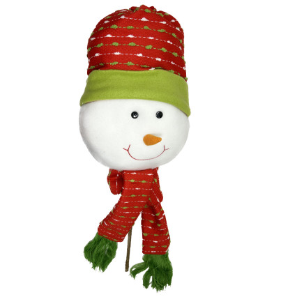 21inch Snowman Head-Red Scarf Pick
