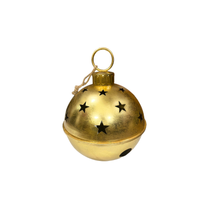 10" Metal Gold Metallic Hanging Jingle Bell