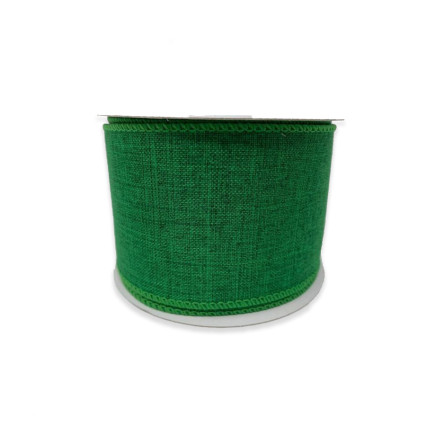2.5"x10y Emerald Green Canvas Ribbon
