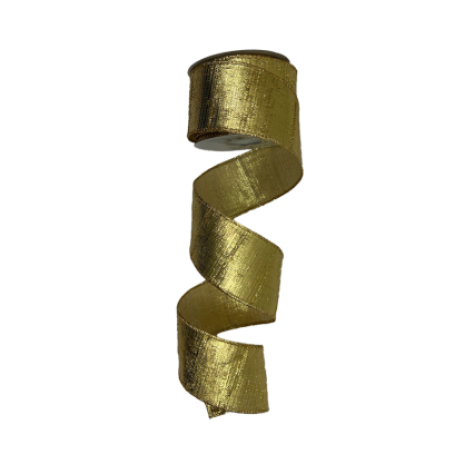2.5" x 10yd Gold Metallic Reflection Ribbon