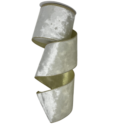 4" x 10yd Ivory Velvet Ribbon