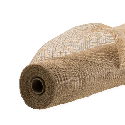 21"x10yd Deco Mesh With Jute-Natural