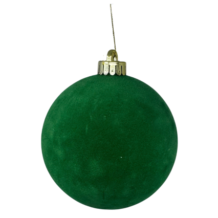 5.5" Dark Green Velvet Ball Ornament