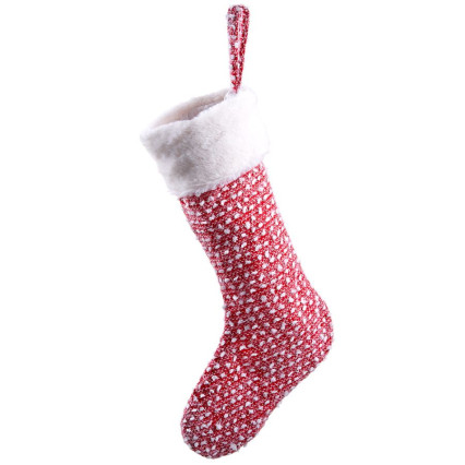20" Stocking-Red/White with Fur Collar