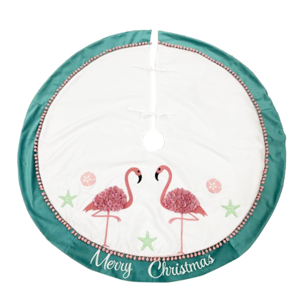 18" Flamingo Tree Skirt