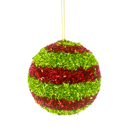 4" Red & Green Foil Swirl Ornament