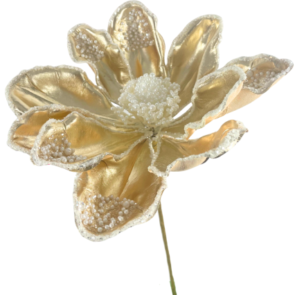 22" Pearl Accent Golden Magnolia Stem