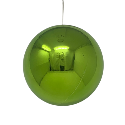 4" Shiny Ball Ornament - Lime Green