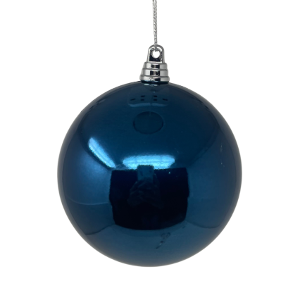 4" Shiny Ball Ornament - Navy Blue