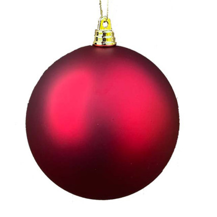 3.9" Matte Plastic Ball Ornament - Red