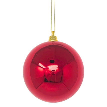 4" Shiny Ball Ornament - Red