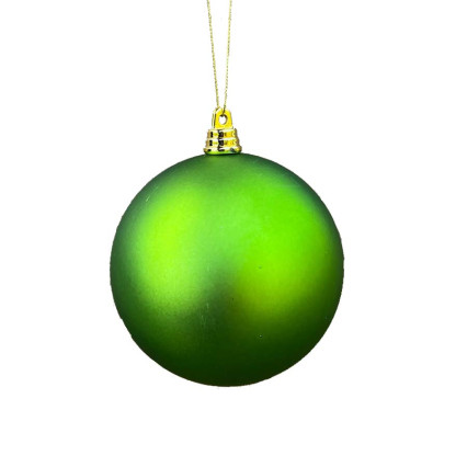 3.9" Matte Plastic Ball Ornament - Lime Green