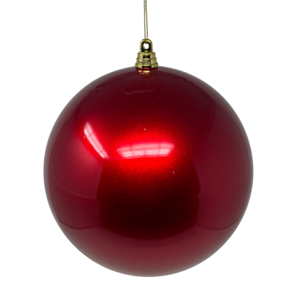 6" Pearl Ball Ornament - Red