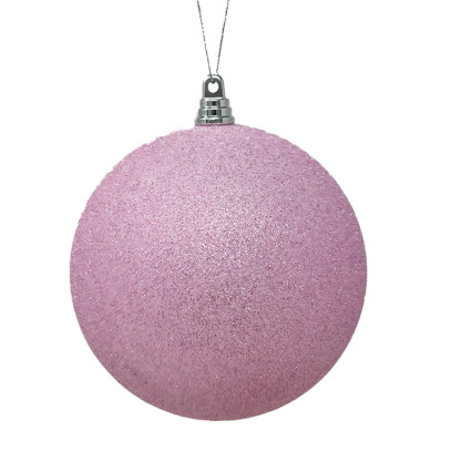 5" Glitter Plastic Ball Ornament - Pink