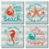 Coral Aqua - Set of 4 Coaster Set