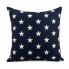 17" White Stars on Navy Outdoor Pillow