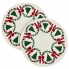 Set of 9" Round Woven Trivets- Bows & Trees