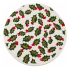 Set of 9" Round Woven Trivets- Berries & Holly