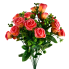 20" Coral Rose & Eucalyptus Bush