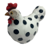 White Hen with Black Dots