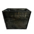 7" Square Wood Box/Planter - Black/Brown