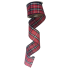 2.5" x10yd Black & Red Plaid w/ Silver Accents