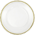13" Rnd w/ Beaded Trim Charger Plate - Gold