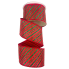 2.5" x 10yd Green Glitter Stripe on Red Ribbon