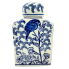 9" Blue & White Chinoiserie Porcelain Jar w/ Lid