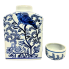 9" Blue & White Chinoiserie Porcelain Jar w/ Lid