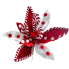 22" Red & White Swirl Velvet Poinsettia w/ Candy Cane Center