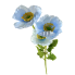 23.5" Flowering Mini Poppy Spray - Light Blue